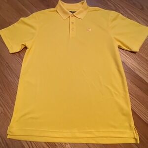 Loud Mouth Golf Polo Shirt Mens Size Medium Bright Yellow Short Sleeve